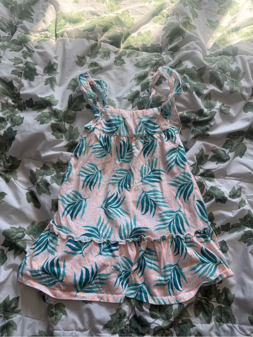 Zara Pink & Palm-Print Ruffle Sundress